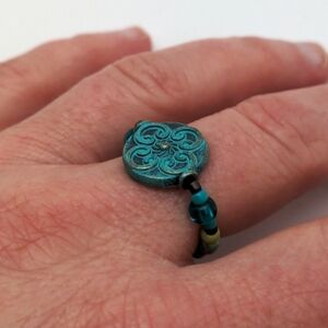 Artisan Turquoise Roman Cross Ring